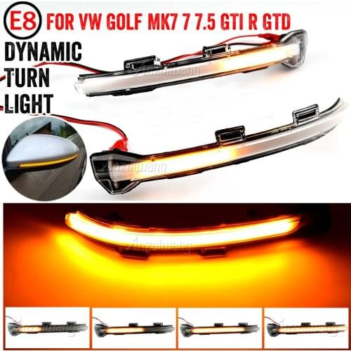 For VW Golf 7 GTI R GTE GTD MK7.5 13-19 Touran Jetta MK7 LED Dynamic Turn Signal Blinker Sequential Side Mirror Indicator Light