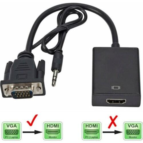Converter Digital to Analog Video Adapter Video VGA Male to HDMI-compatible Female 1080P Output HDTV Audio Adapter Converter