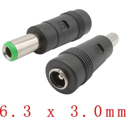10Pcs DC Power Plug Jack Adapter 5.5 x 2.1mm Female to 6.3 x 3.0mm Male DC Connector Converter for Notebook Laptop DC Connector