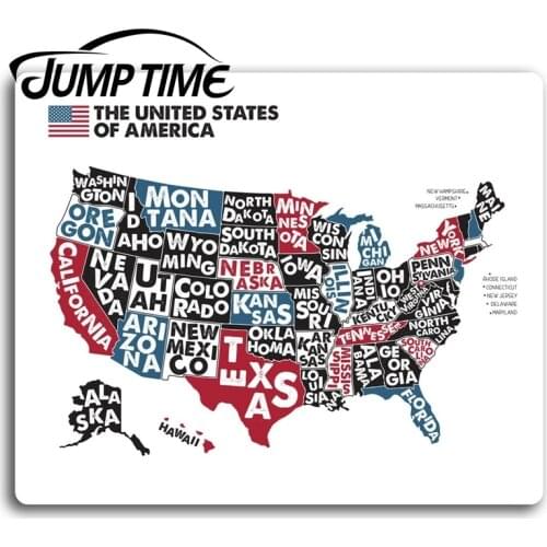 Jump Time for United States America Map Vinyl Stickers Sticker Laptop Gift Truck Window Bumper Decal Waterproof Accessories