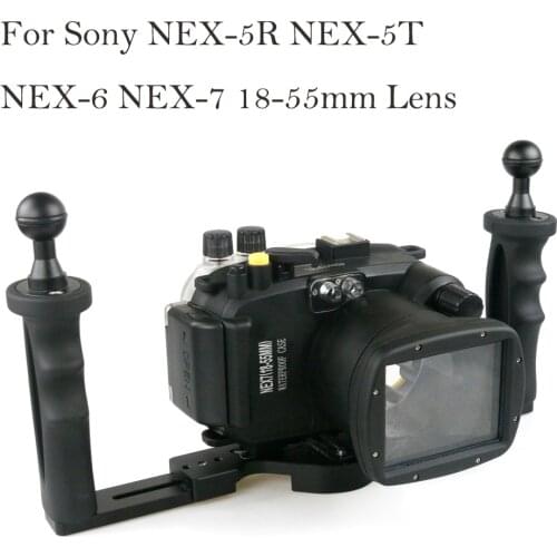 Waterproof Box Underwater Housing Camera Diving Case for Sony NEX5R NEX-5R NEX5T NEX-5T NEX6 NEX-6 NEX7 NEX-7 18-55mm Lens