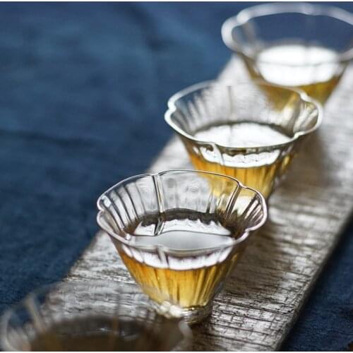 Japanese Crystal Glass Tea Cup Hibiscus Cup Kung Fu Accessories Green Puer Teacups Chinese Tea Bowl Tasting Cup Teaware