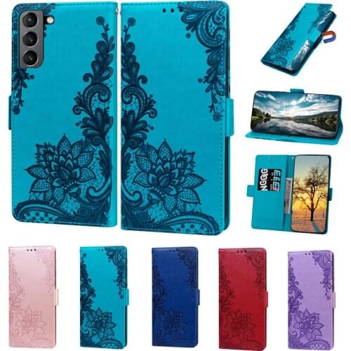 S21 FE PU Leather Protection Case for Samsung Galaxy S21 S20 FE M31S M01 Coque Embossed Flip Wallet Bracket Shockproof Cover