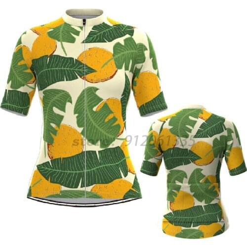 Lemon Womens Short Sleeve Cycling Jersey Green New Clothes Bicycle Cycling Top Bike Top Road Wear