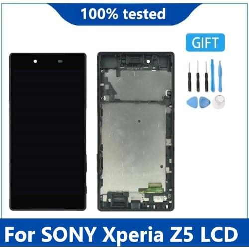 5.2" Original Display For SONY Xperia Z5 LCD Touch Screen with Frame For SONY Z5 LCD Display E6653 E6603 E6633 E6683 LCD