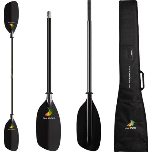 ZJ SPORT High Performance Werner Type Full Carbon Fiber Whitewater Canoe Paddle With Carbon Cranked Shaft