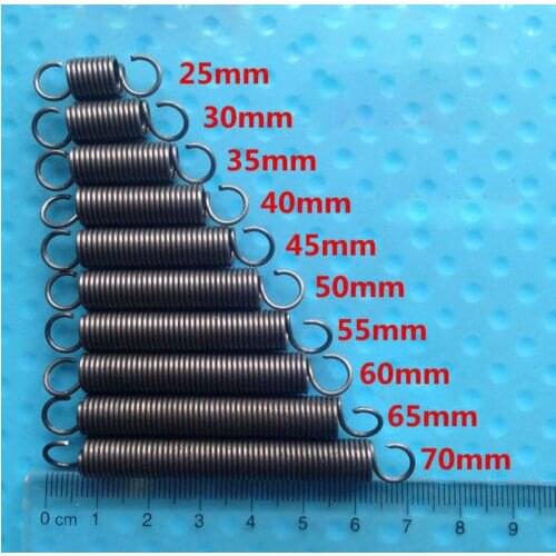 1mm Wire Diameter Thickness 10mm Outer Diameter Extension Tension Spring