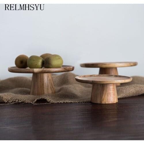 1PC Japanese Style Solid Wood Cake Tray Household Wooden Dried Fruit Tray Lving Room decoration Snack Plate Dish