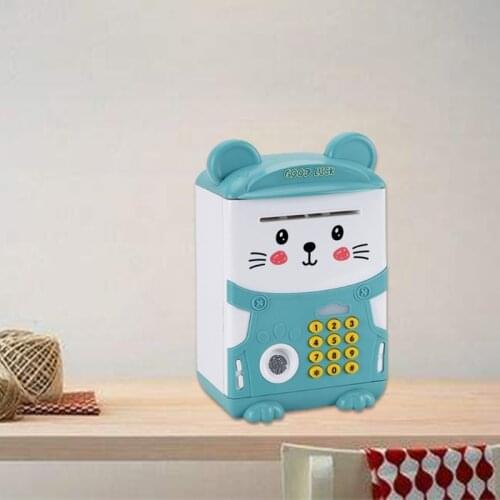 1Pc Interactive Money Bank Stimulation ABS Electronic Piggy Bank Fingerprint Sensing Money Box for Kid ATM Safe Box D5QA