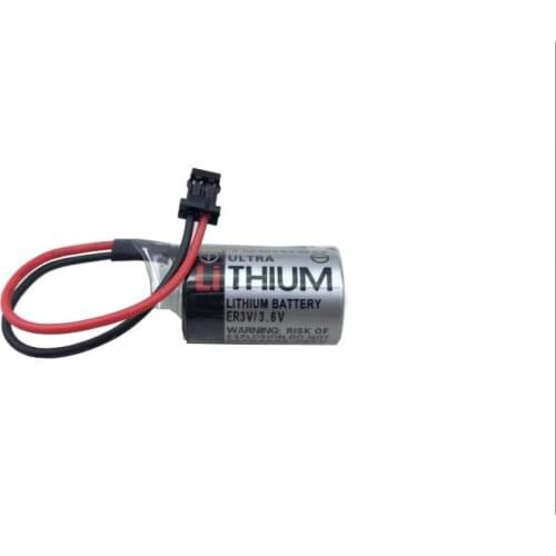 10pcs Original Battery ER3V 3.6V 1000mAh JZSP-BA01 PLC Lithium Batteries With Black Plug for automatic backup power cnc machine