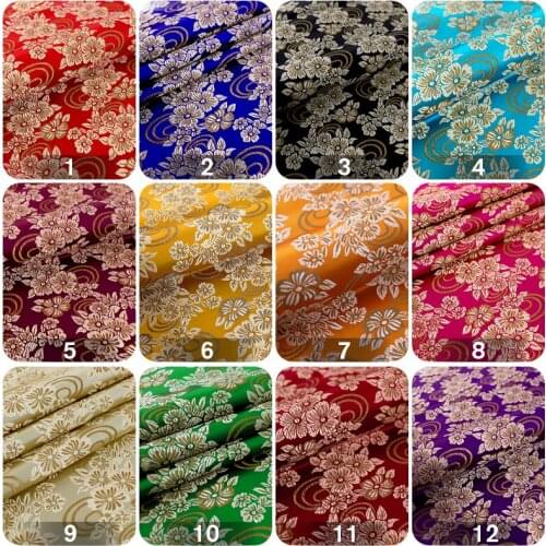 100*75cm Chinese High-density Nylon Floral Brocade Fabric Satin Silk Jacquard Fabric For Diy Sewing Cheongsam Hanfu Kids Garment