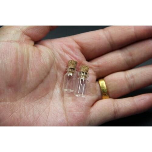 100pcs 10*18mm 0.5ml Small Cute Mini Cork Stopper Glass Bottles Vials Jars Containers Small Wishing Bottle Wedding Glass Craft