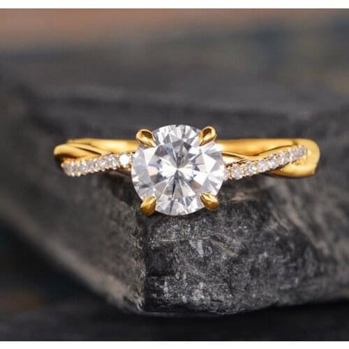 3 Colors Trendy Cubic Zirconia Cross Twist Rings For Women Engagement Wedding Party Jewelry Female Ring Accessories Size 6-10