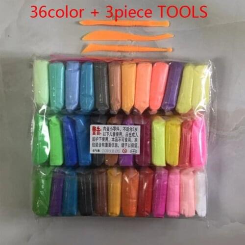 36pcs Slime DIY safe Fimo Polymer Clay With 3 Tools Colorful Plasticine Super Light DIY Soft Creative Handgum Educational Clay