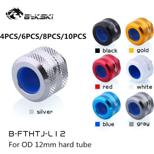 4PCS/lot Bykski pc water cooling Hard tube fittings connector For OD 12mm PETG pipe G1/4" silver black blue red B-FTHTJ-L12