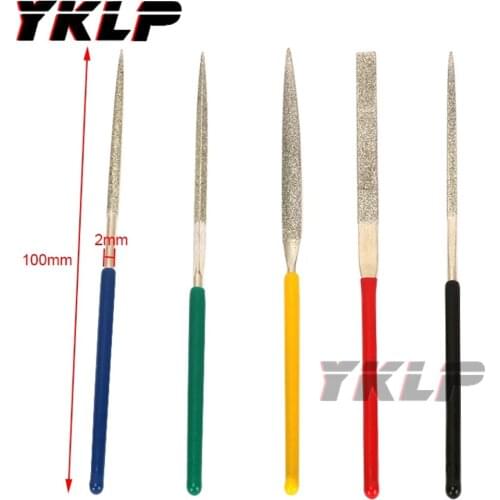 5pc 2mm*100mm Diamond Needle File Diamond Cutting Tool For Glass Ceramic Carbide