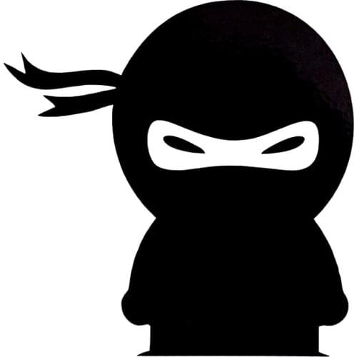 9.6cm*9.8cm Car Sticker Cartoon Funny Ninja Vinyl Decal Black/Silver Accessories S6-4099