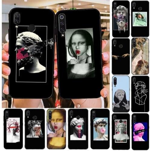 Mona Lisa Art David lines Shell Phone Case For Redmi note 8Pro 8T 9 Redmi note 6pro 7 7A k30 6A 8 K30 note 9 pro case Capa