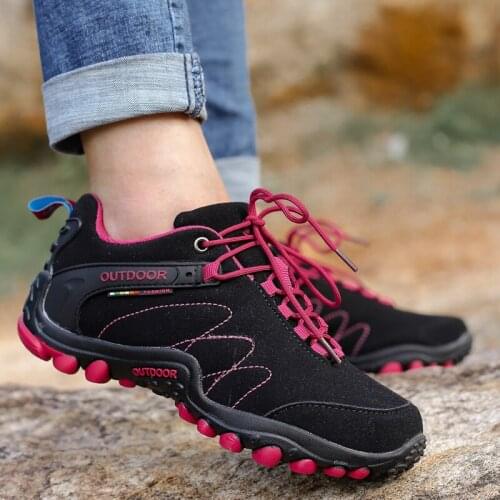 Men Women Outdoor Sports Breathable Hiking Shoes,Mesh Upper Wear Resisting Trekking Footwear,Spring Summer Couple Climbing Boots