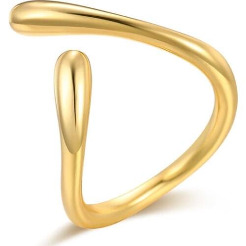 S925 Sterling Silver Celi French style Korean jewelry ring personality trendy jewelry fashion and U-shaped ring