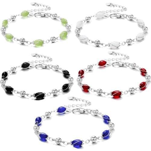 Korea Design Oval Round Resin Beads Charm Bracelet for Women Elegant Statement Wristband Womens Bracelet Hand Chain Jewelry New