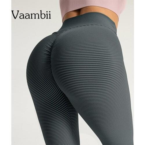 Push Up Leggings With Stripes Scrunch Leggins Seamless Sport Leggings High Waisted Yoga Leggings Trousers Tights Women Gym Wear