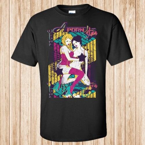 Hot Porn Star Girls T-Shirt Men 2019 Summer Round Neck MenS T Shirt Hipster Cool O Neck Tops Casual Men Tees