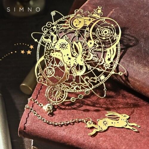 1pc Cool Hollow Out Design The Mysterious Universe Creative Metal Bookmark Gift School Stationery Supply Gifts