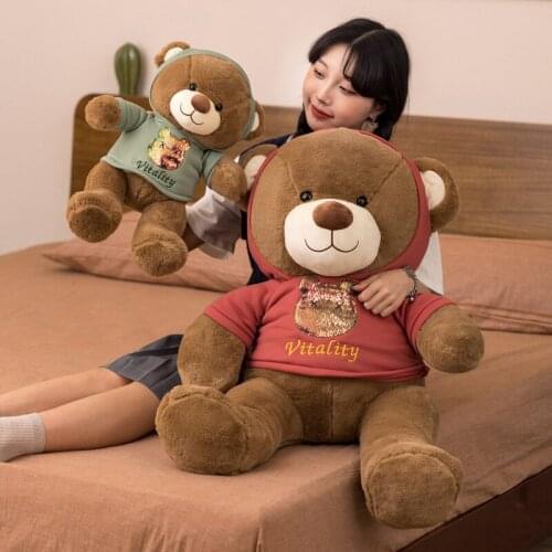 40/55cm Lovely Couple Teddy Bear With Cloth Plush Toys Dolls Stuffed Toy Kids Baby Children Girl Birthday Christmas Gift