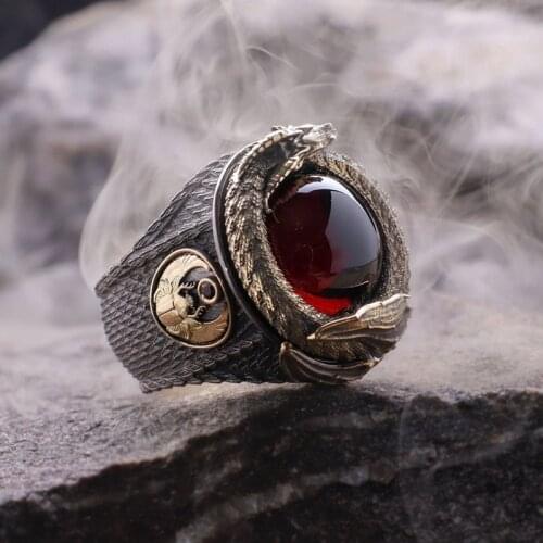 FDLK Domineering Mens Vintage Black Gold Dragon Rings Jewelry Anniversary Birthday Creative Gift Punk Style Mens Luxury Ring