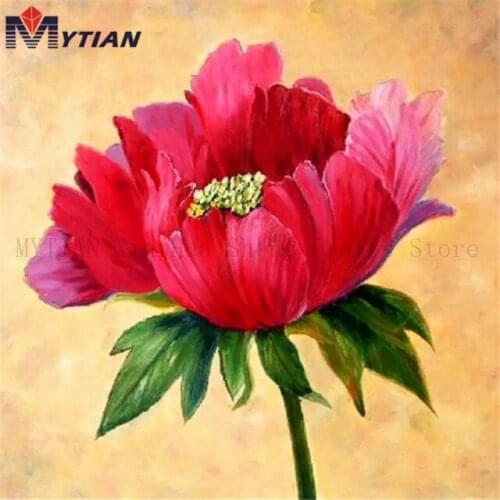 MYTIAN 5D DIY Diamond Painting Beautiful Single Flower,Pinks,Diamond Embroidery DP Art Kit,Mosaic Wall Sticker Home Decoration