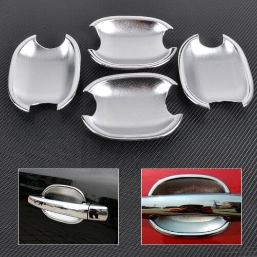 DWCX Exterior Tripled Chrome Door Handle Catch Bowl Cup Cover Trim Moldings for Peugeot 207 308 407 Citroen C4 C6 C4 Picasso