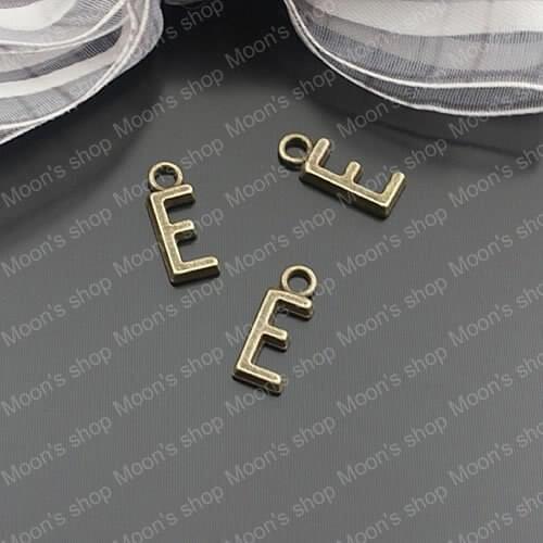 Wholesale Antique Bronze 16*6mm Letter-E Alloy Charms Pendants DIY Findings 20 pieces (JM622)