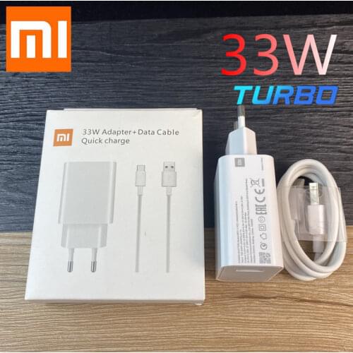 33W Charger Xiaomi Eu Turbo Charge Original Type C Cable For Xiaomi Redmi Note 9 Pro POCO X3 Nfc Mi 10 9 9t Pro Note 10 10X LITE