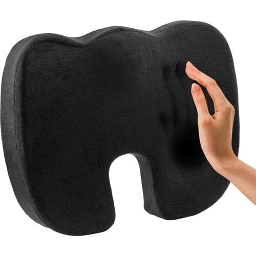 AUTOYOUTH Orthopedic Comfort Memory Foam Seat Cushion, Office Chair Wheelchairs and Car Seat Pads, For Coccyx Lower Back Support
