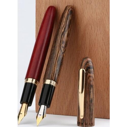 Moonman Handcraft Red Sandalwood Fountain Pen Medium Nib 0.6mm Iridium Nib Ink Pens with Original Box School Office Products