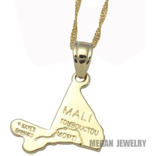 Mali map pendant & necklace for women & men, country map Mali map jewelry