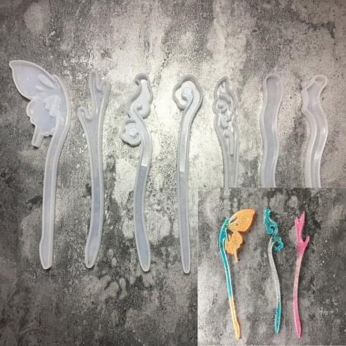 Transparent Hairpin Silicone Special Mould For Resin Real Flower DIY Hair Jewelry Making Mold epoxy resin molds