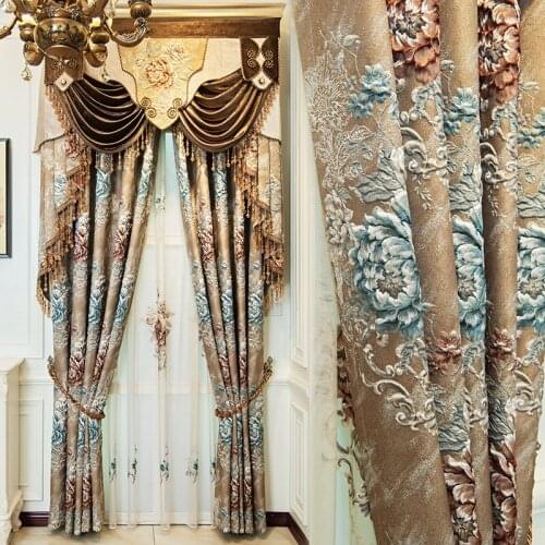 European New Style Light Luxury Curtain Exquisite High-end High-shading Classical and Elegant Curtains for Living Room Bedroom