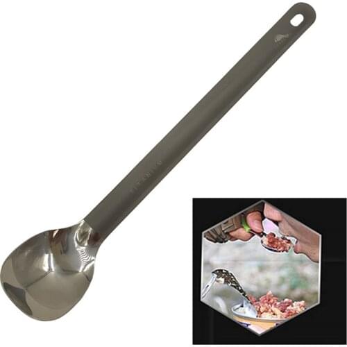 Camping Tableware Long-handled Spoon Titanium Spoon Outdoor Camping Tableware Long-handled Spoon Spork