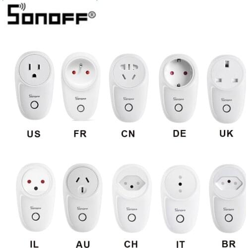 Smart Home Switch Work with Alexa Google Assistant Sonoff S26 Basic WiFi Smart Socket AU/CN/EU/UK/US Wireless Plug Power Sockets
