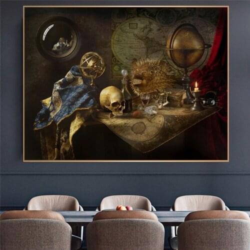 Vintage Navigation Picture Still Life Photography Tellurion Retro Art Canvas Painting Poster And Prints Cuadros Wall Decoration