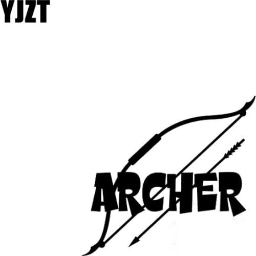 YJZT 13.5CM*12.5CM ARCHERY ARCHER BOW ARROW Vinyl Decal Car Sticker Truck Motorcycle Black Silver C10-02253