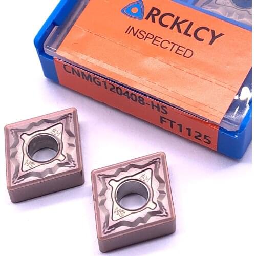 10pcs RCKLCY Cemented carbide CNMG120408 HS FT1125 High quality External Turning Tool Carbide Insert For Stainless Steel