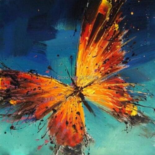 100%Handpainted Freeshipping Modern Hang Art Beautiful Butterfly Knife Oil Painting For Home Decor Abstractive Hang Picture