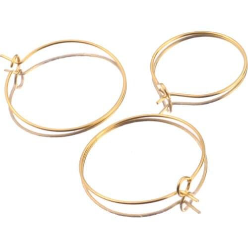 20pcs/lot Stainless Steel Round Gold Hanging Big Ear Ring Minimalist Hanger Loop Earring Ear Clip DIY Earring Jewelry Making