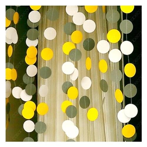 200pcs 4m Pink White Gold Color Sparkles Circle Paper Garland Paper Banner Bridal Shower Gender Reveal Baby Birthday Party