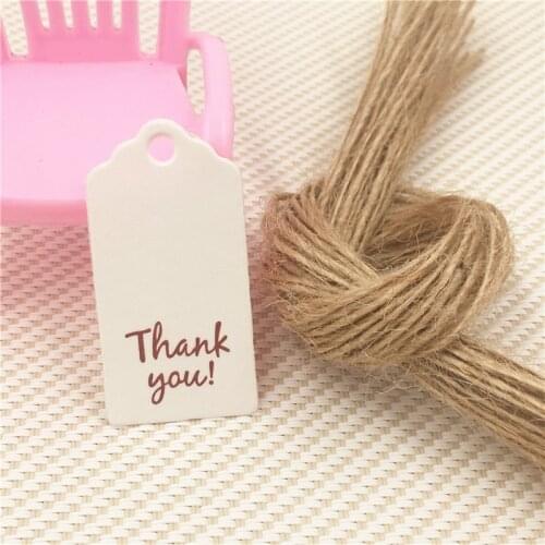 200Pcs/Lot Kraft Paper Fashion Hang Tags Thank You Heart Shape Hollow Wedding Party Gift Hang Tag 4x2cm+200Pcs Hemp Strings
