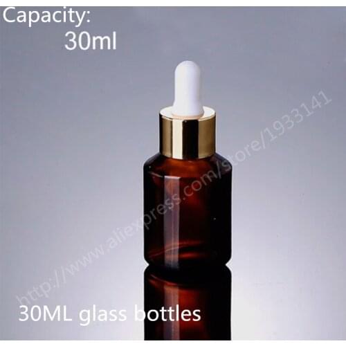 200 X 30ml Oblique Amber Glass Dropper Bottle, 1oz Brown Glass Dropper Container For Essential Oil Use