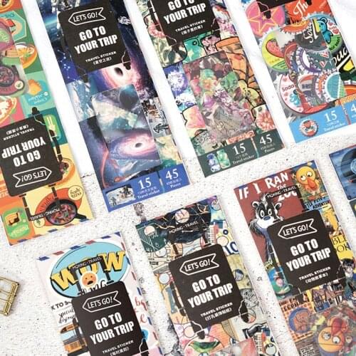 45PCS/LOT Late Time Decorative Stickers Adhesive Stickers DIY Decoration Diary Stationery Stickers Children Gift TZ113